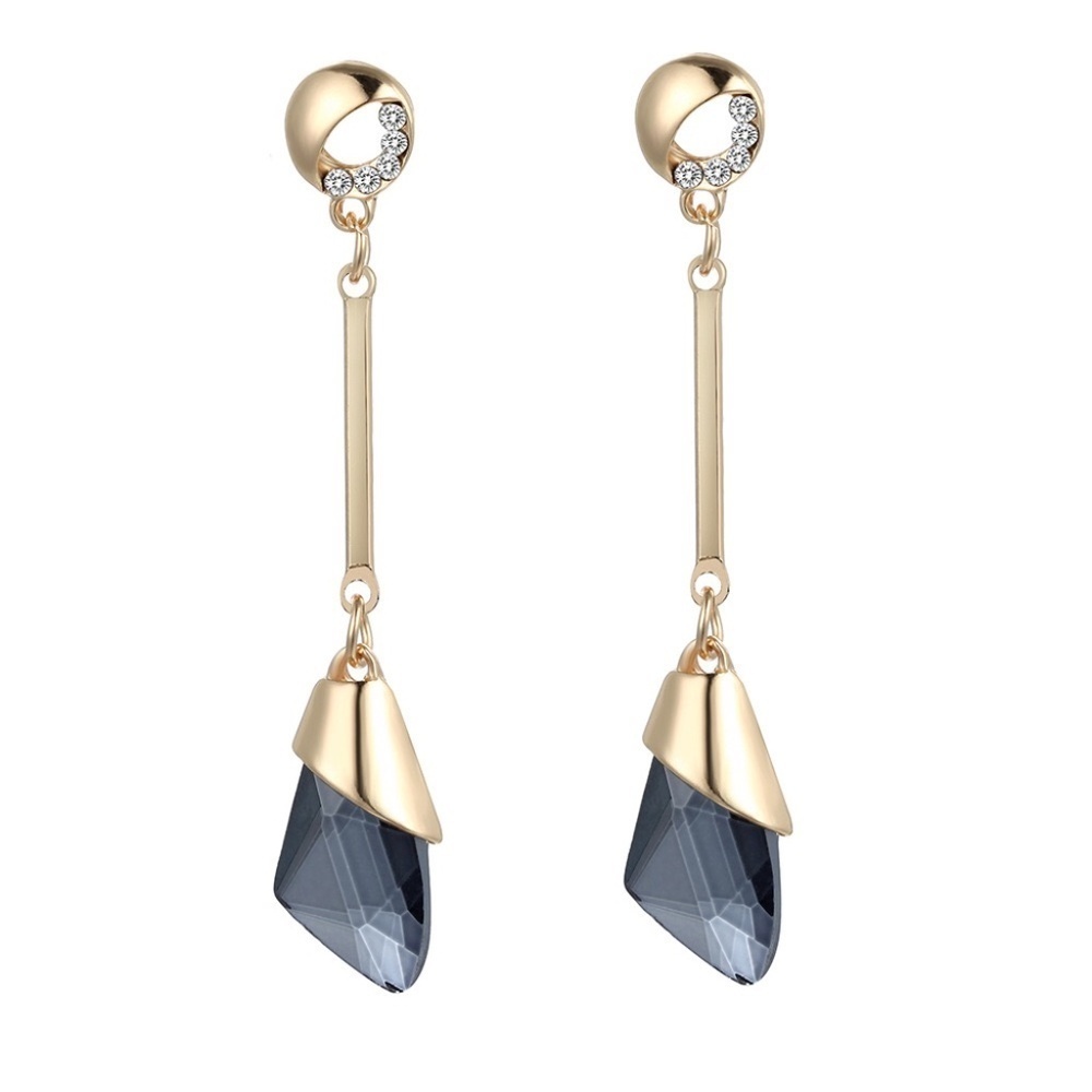 *EDA* Gold x Crystal Geometric Fashion Earrings